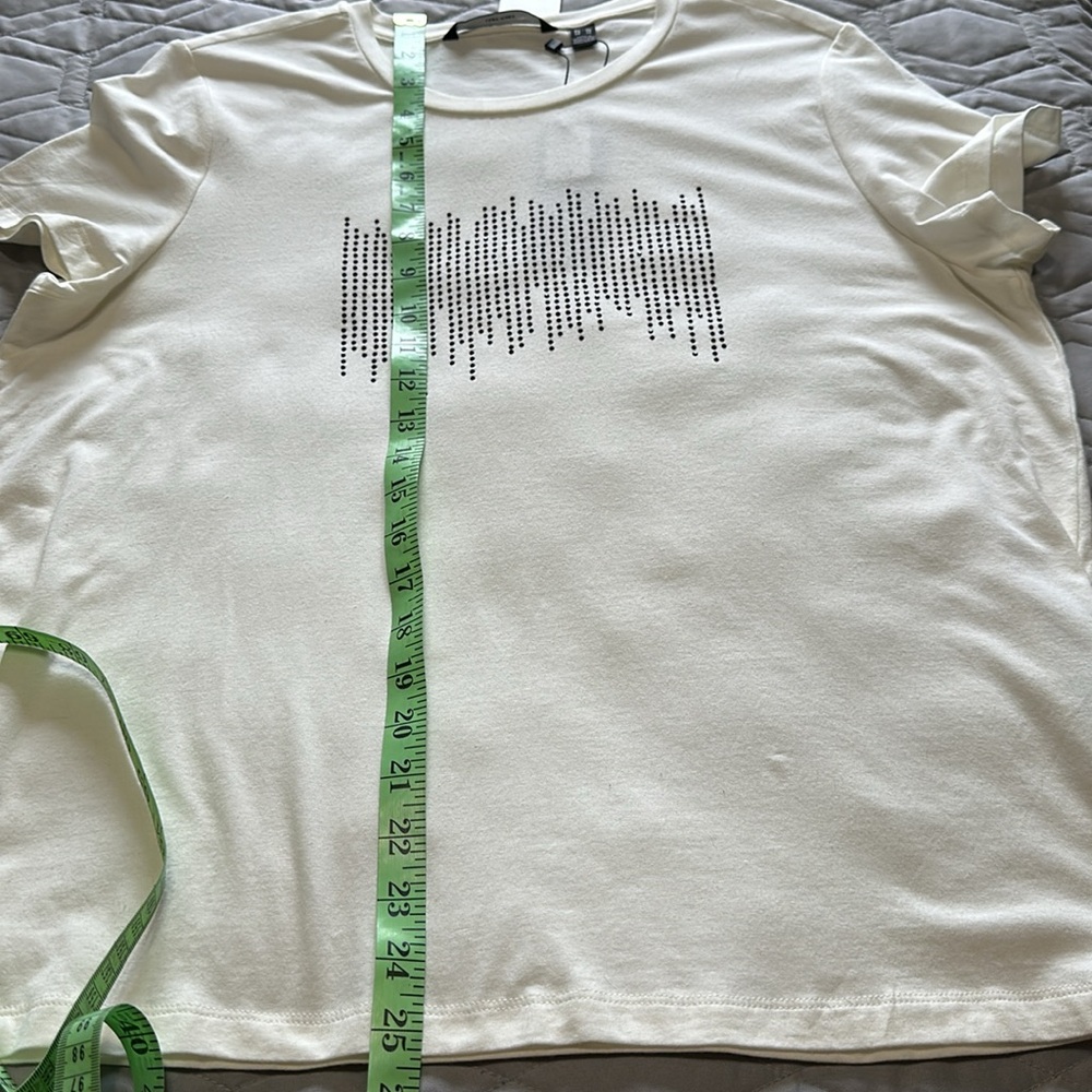 Sz XL ⭐️NWT Vero Moda Off White Embellished Sparkling T- Shirt - Picture 7 of 7